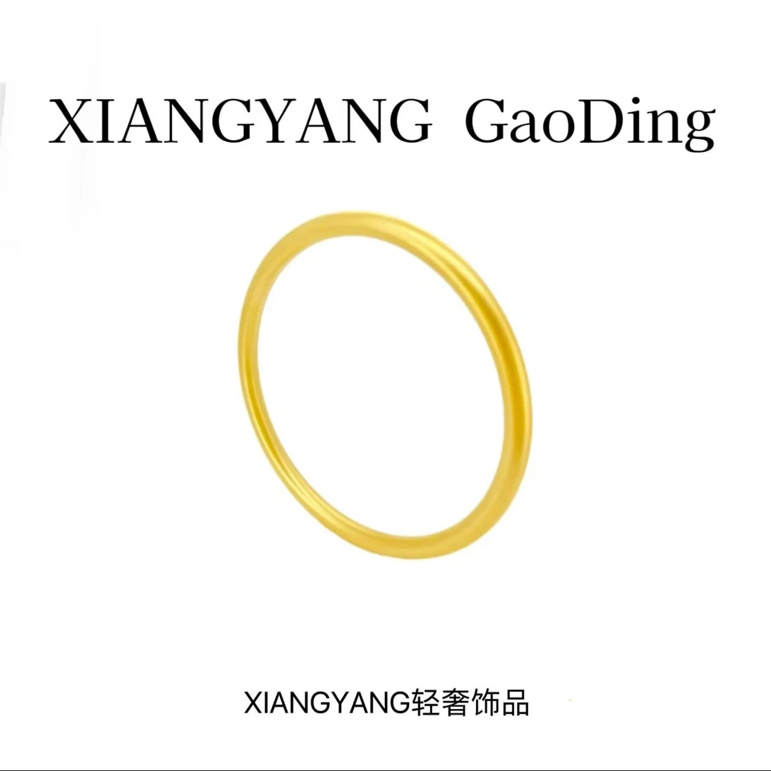 黄铜手镯 I高定精工I 时尚古法素圈手镯实心细磨砂传承手镯