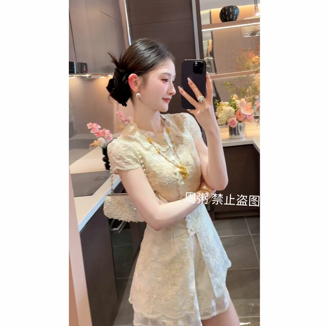 周粥女装铭顺-【玉芙蓉】重工钉珠刺绣新中式上衣短裤JJX5TZ3145