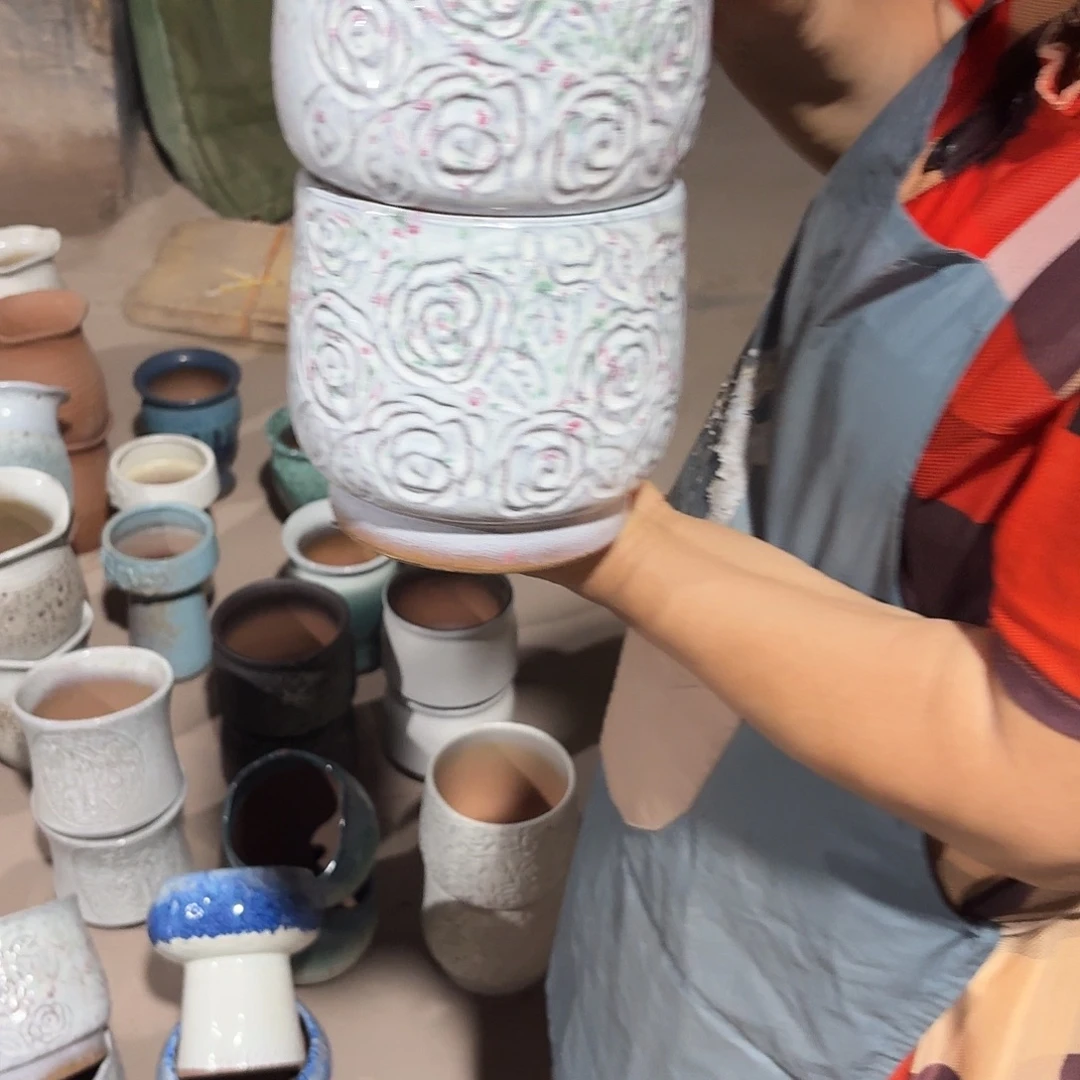 紫砂花盆口15高15