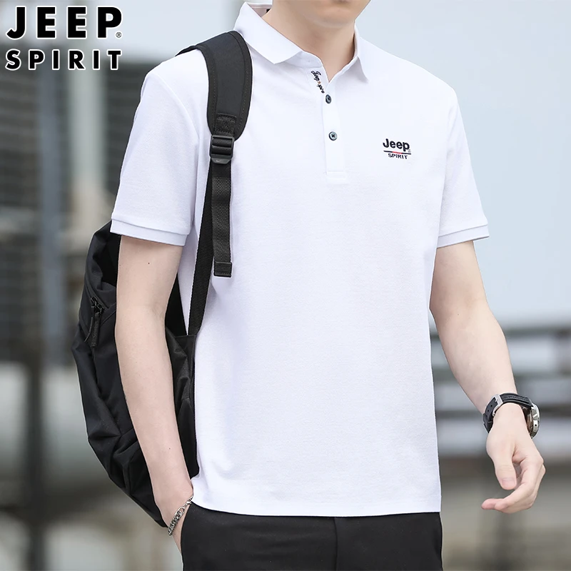 JEEP吉普polo衫男款夏季轻薄透气冰丝商务运动休闲翻领短袖t恤