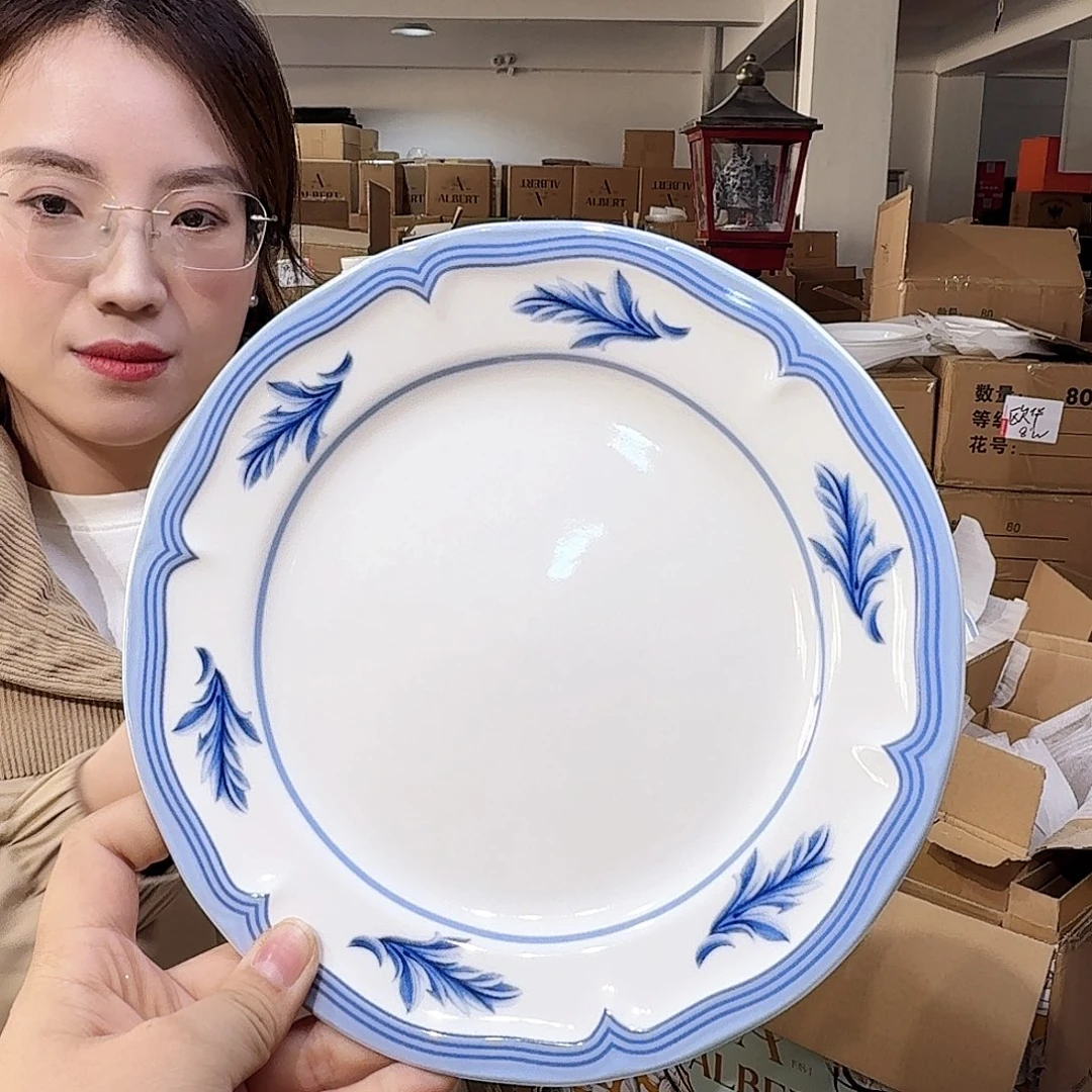 骨瓷骨瓷8英寸20cm平盘一只外贸骨瓷