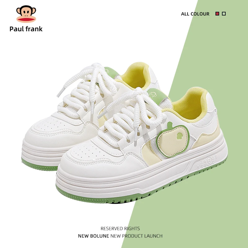 大嘴猴女鞋2025春季新款欧若风女网面透气舒适厚底百搭休闲鞋学生