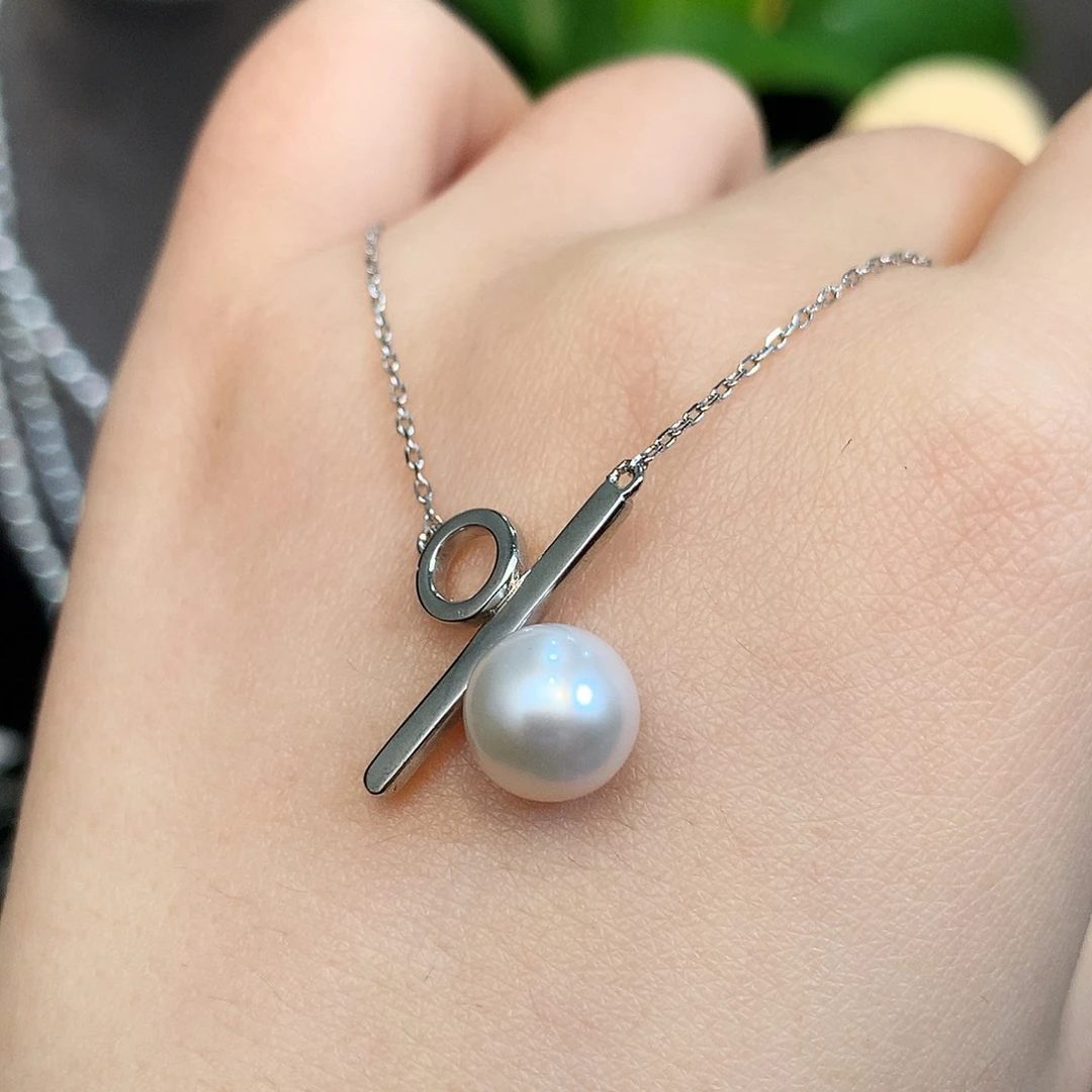 银S925镶嵌淡水珍珠项链