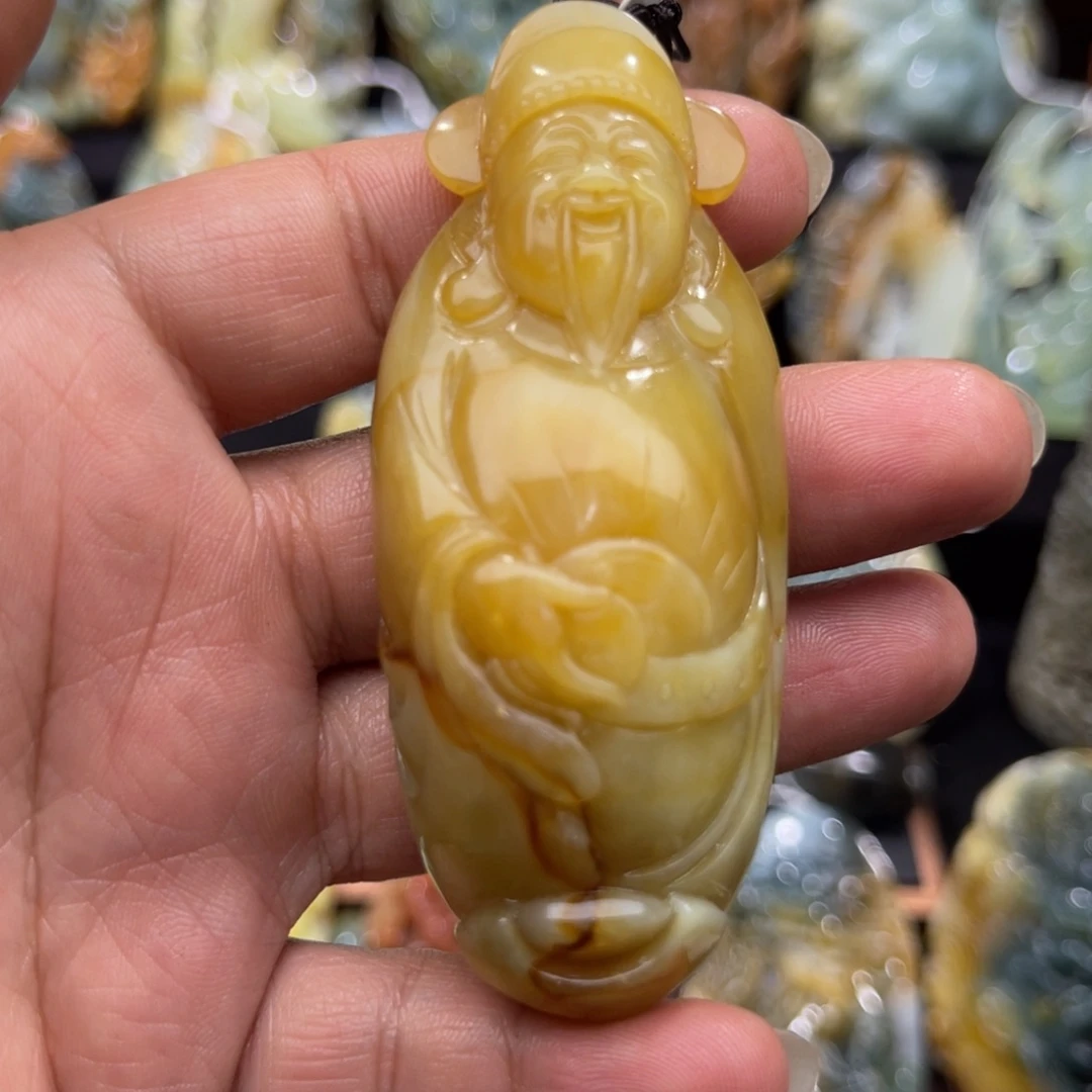 蛇纹石玉未镶嵌吊坠(赠链)