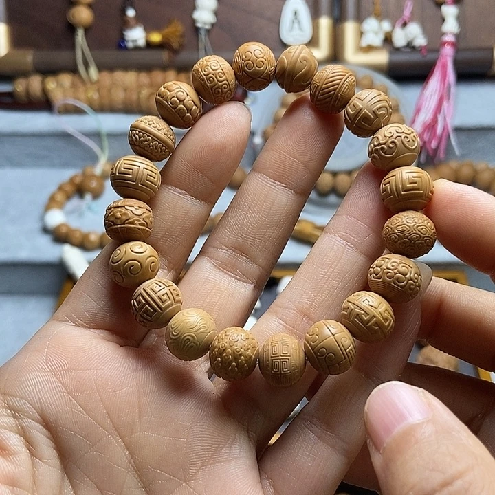 手串桃核༺*勤全品回纹多宝