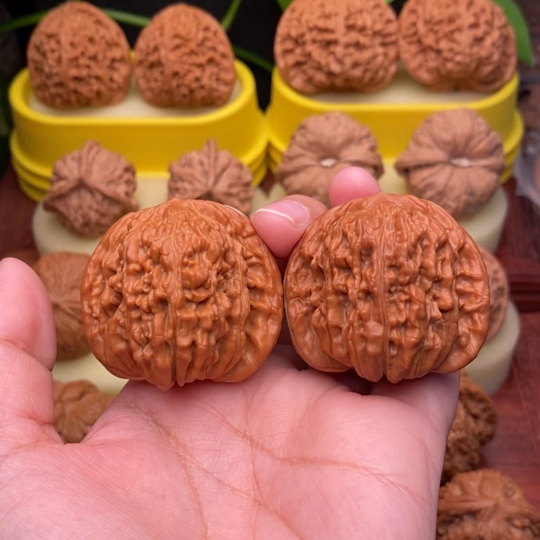 把件文玩核桃41老树红皮四座楼