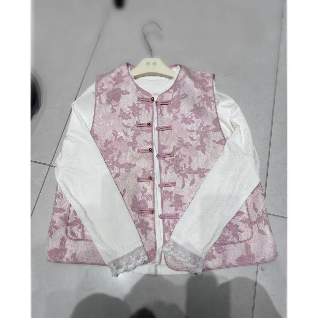 【三懿服饰】2025新款休闲百搭显瘦马甲打底两件套-833