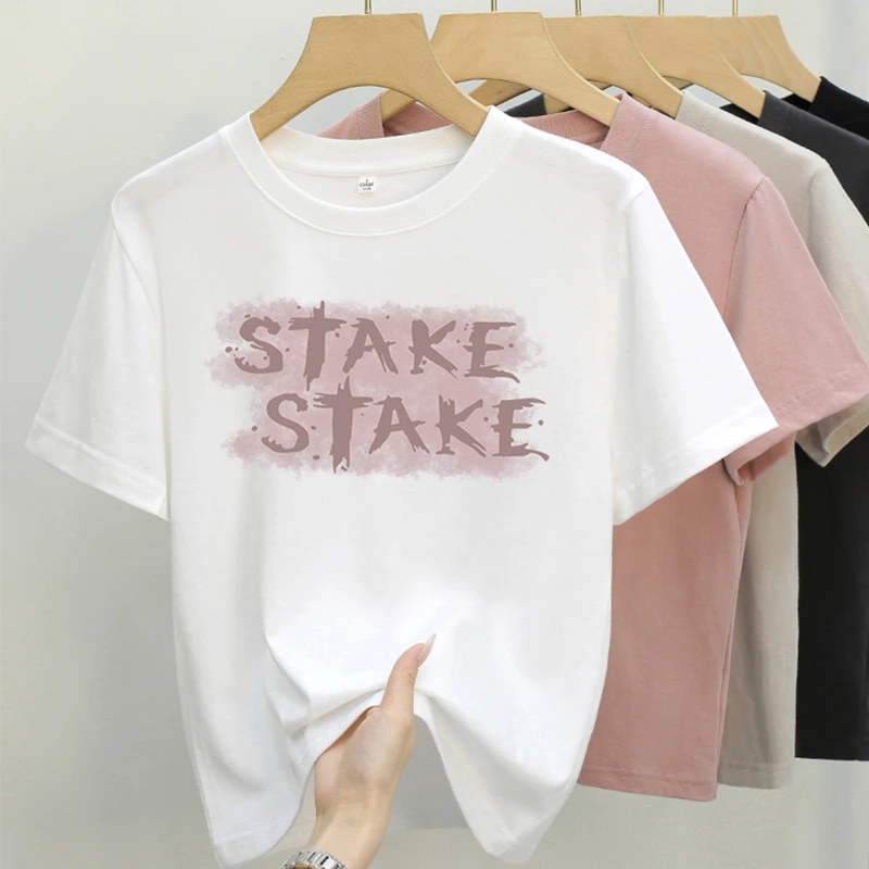 简单字母 2025夏季印花短款显瘦百搭设计感小众设计师休闲半袖潮