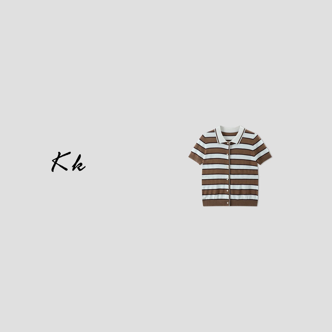 KK“咖脉折光”/100%莱赛尔/新款简约时尚极简风针织开衫2520500