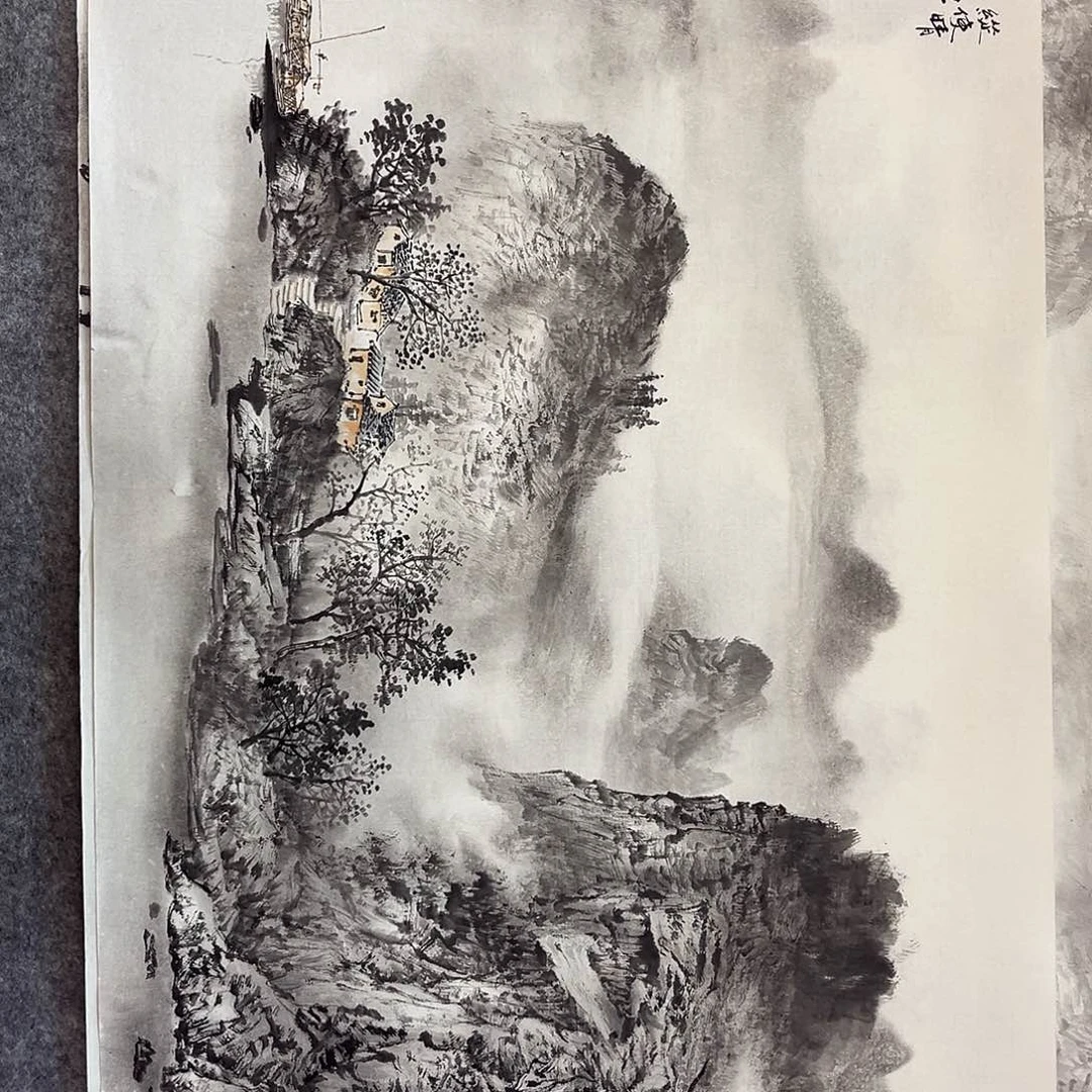 国画天**勤山水画作品欣赏