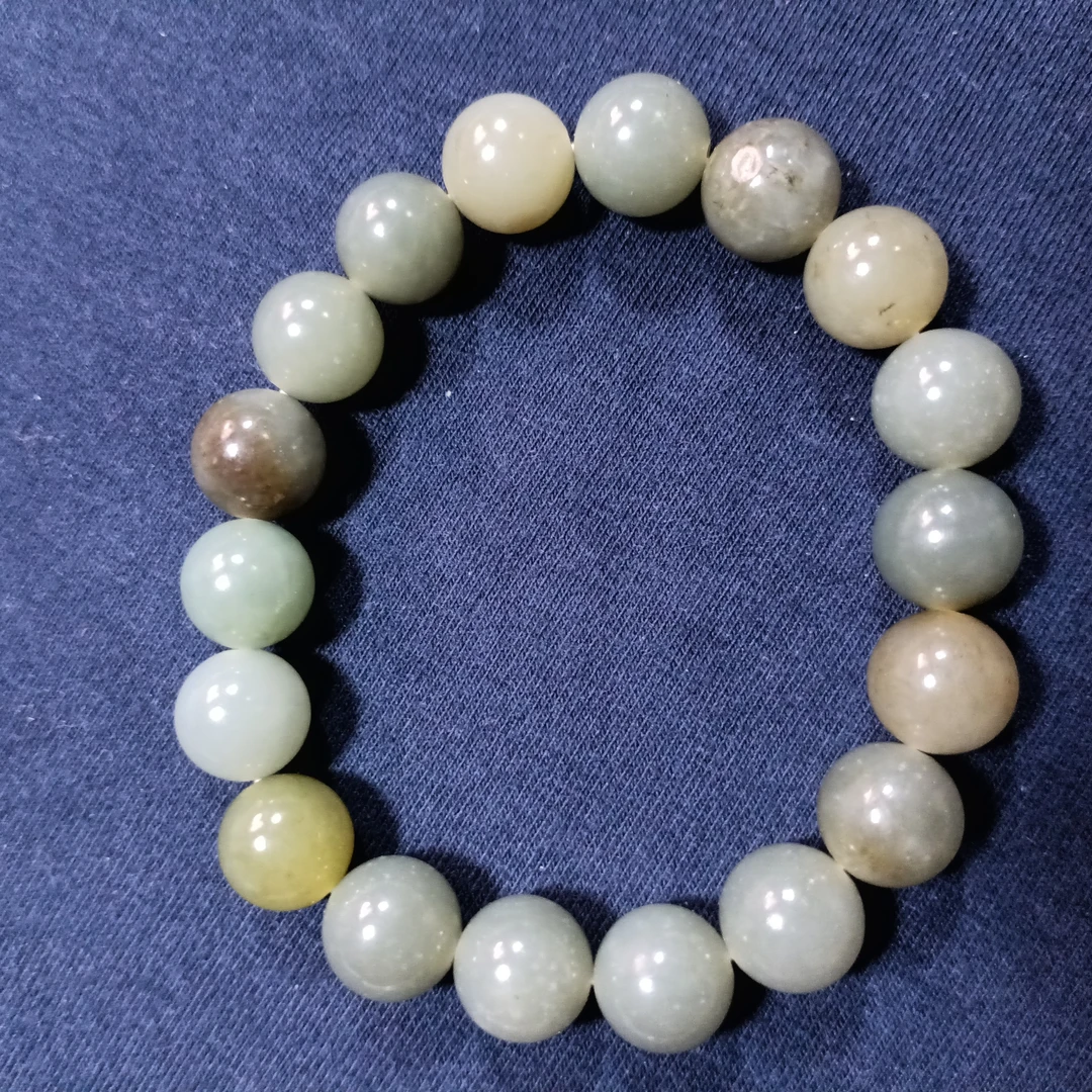 糖青白聚宝盆圆珠手串