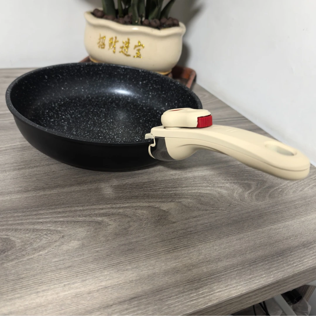 26cm可拆卸手柄小卡抹标不粘煎炒锅高颜值不粘锅烹饪家用微瑕疵