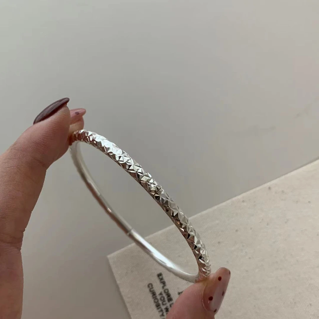 925银手镯 碎冰冰手镯简约圈圈素款手工 S990