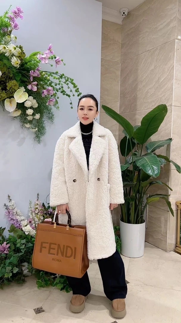 杨娇娇专属-2024冬季新款加密加厚西装领长款外套