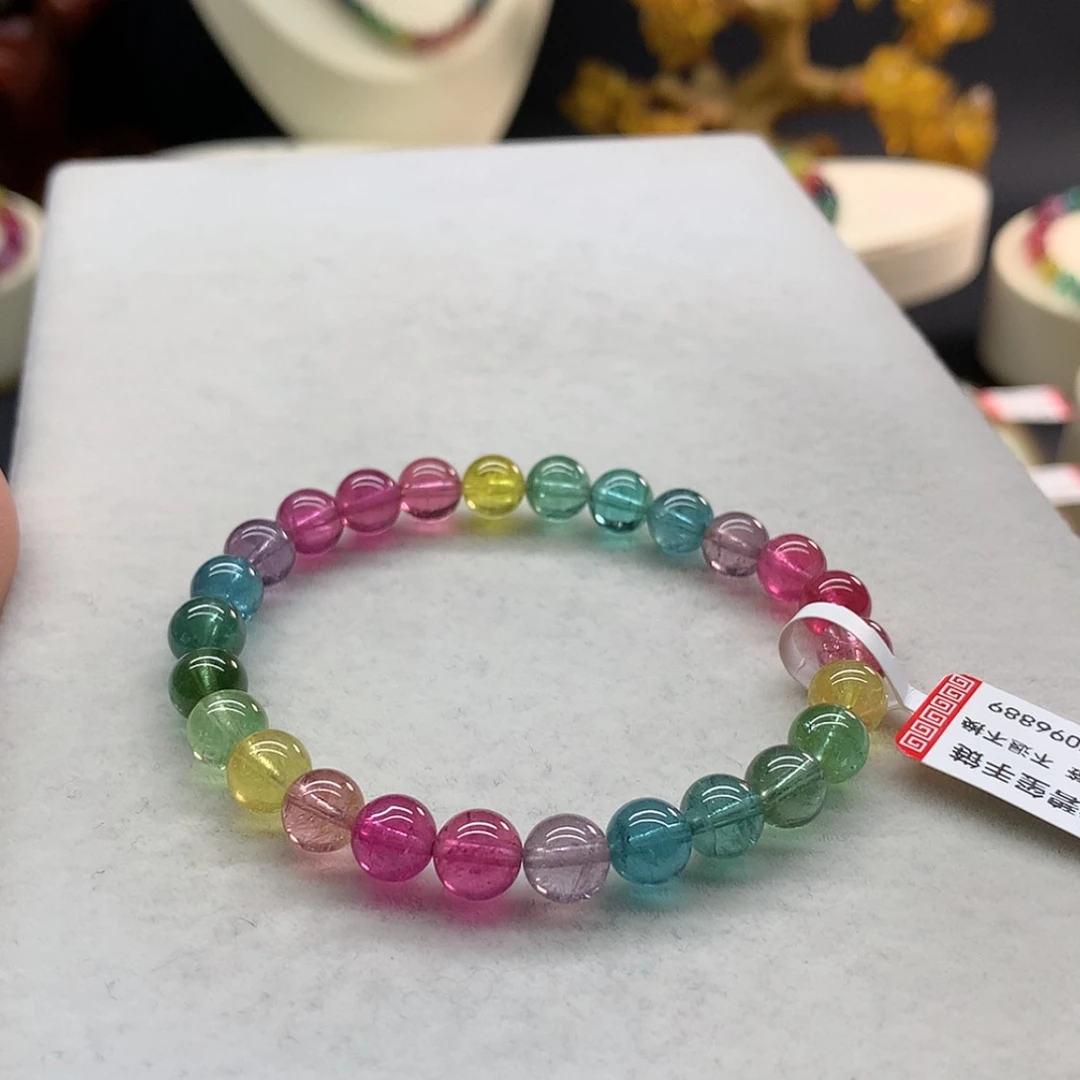 【闪购商品】未镶嵌手链碧玺荧光色标单圈6.8