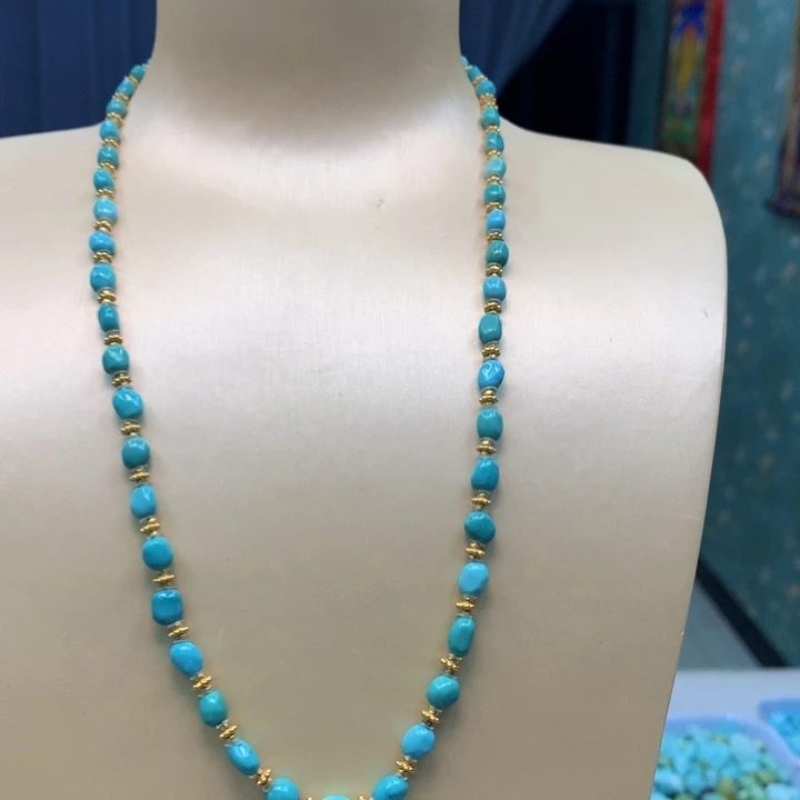 绿松石未镶嵌锁骨项链