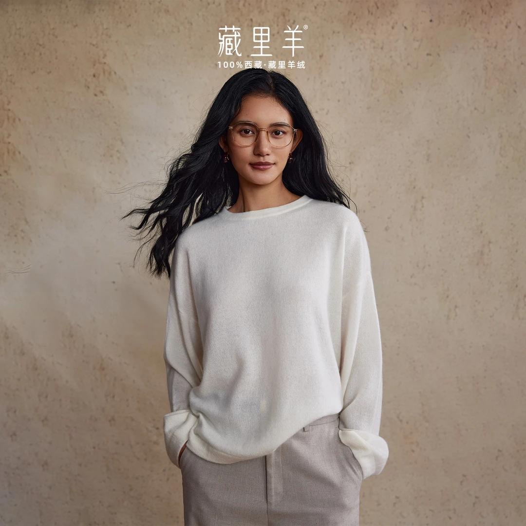 藏里羊【轻盈过冬】云柔裸感亲肤柔绒慵懒感羊绒衫M1857