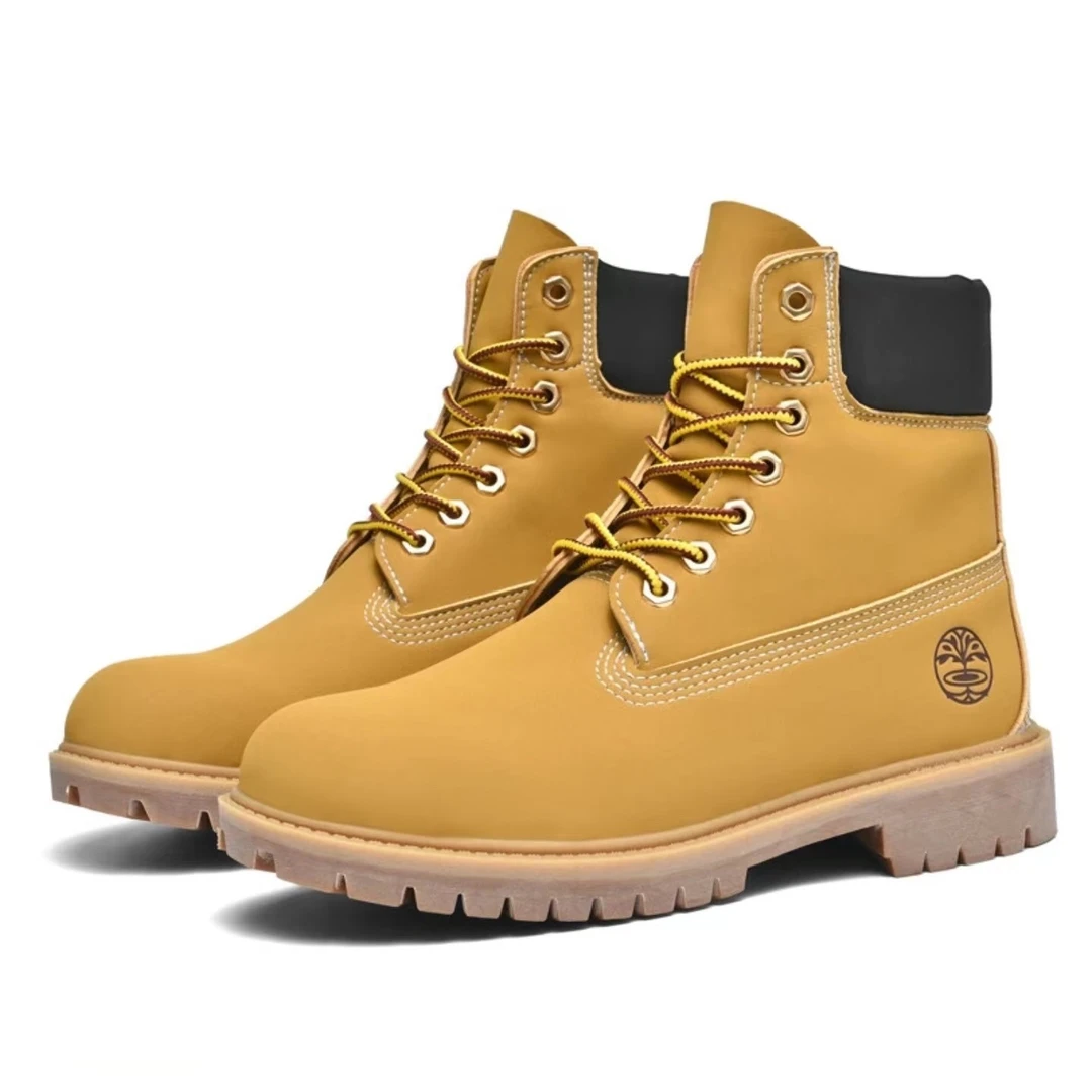 【踢不烂马丁靴】秋冬季高帮情侣加绒保暖厚底大黄靴高品质男女鞋