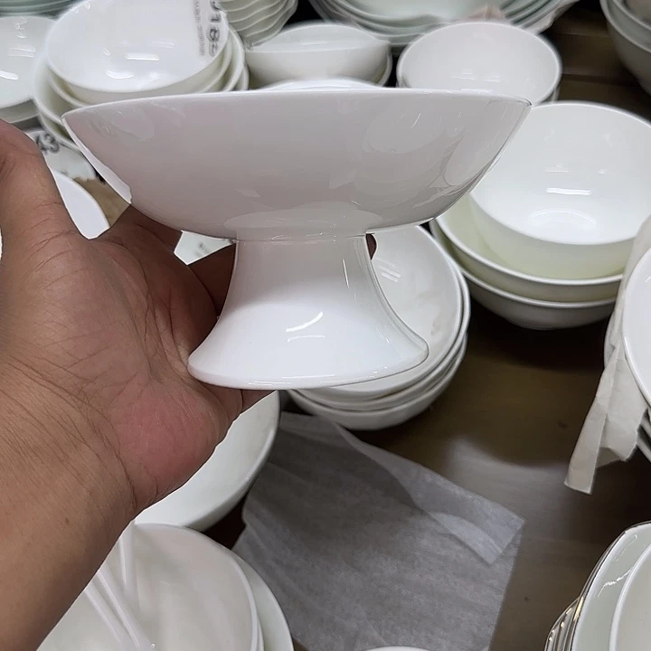 45%以上骨粉骨瓷高足大底六寸点心盘两个特价