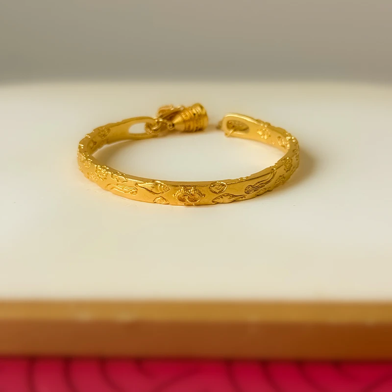 足银手镯 足银手镯 年年有余吉言开口手镯