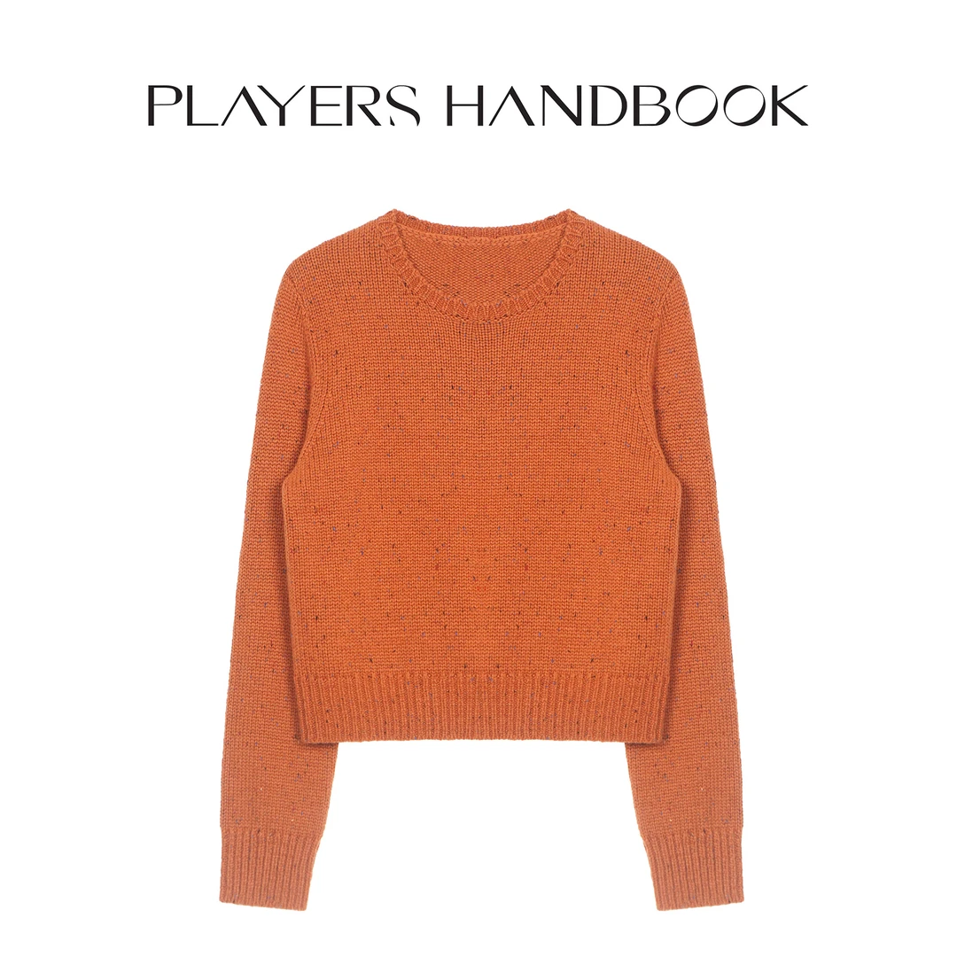 PH 《朱砂》软糯彩点纱羊毛混纺粗针时尚百搭休闲圆领毛衣 PH3192