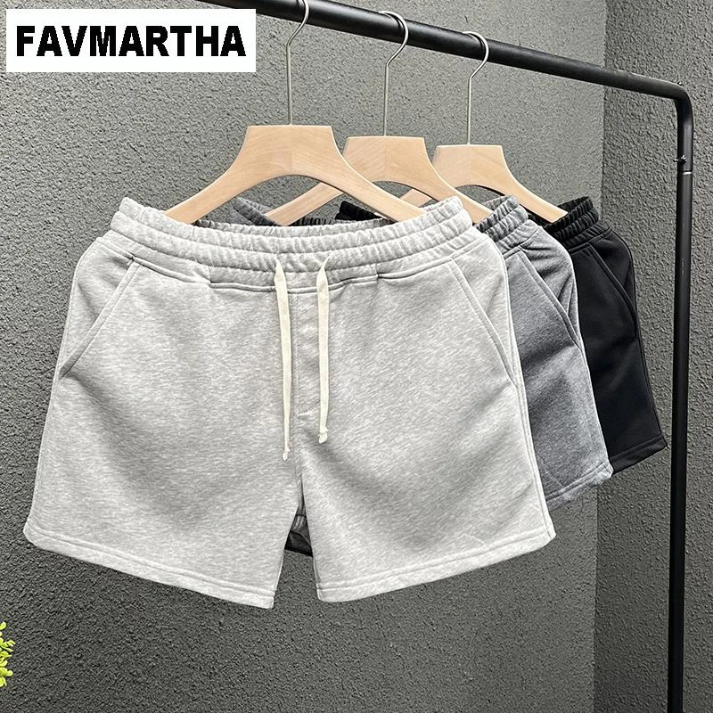FAVMARTHA2025夏季新款运动三分裤男外穿休闲四分短裤松紧腰不过