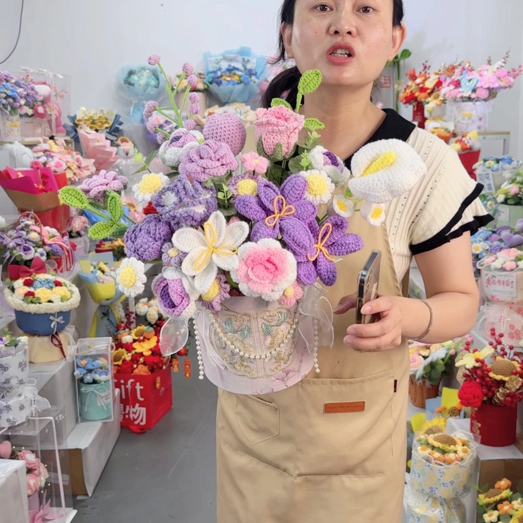 手工毛线花捡漏直播