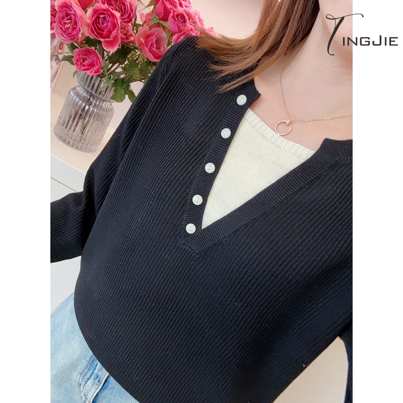 B2407长袖上衣针织毛衣上衣女