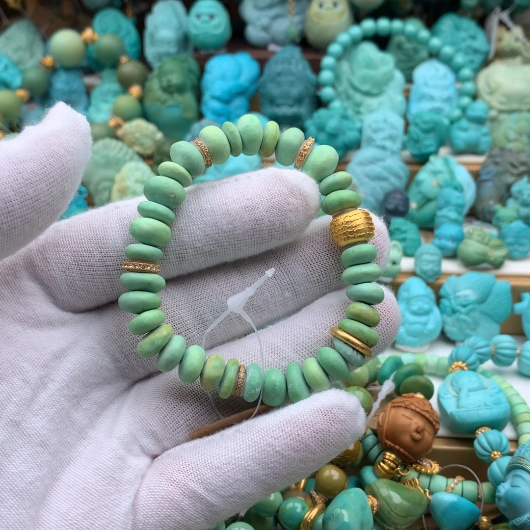 18K金镶嵌绿松石手链