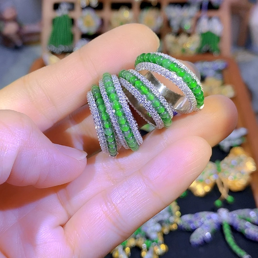 吊坠(不含链)银S925镶嵌翡翠多样性发其一