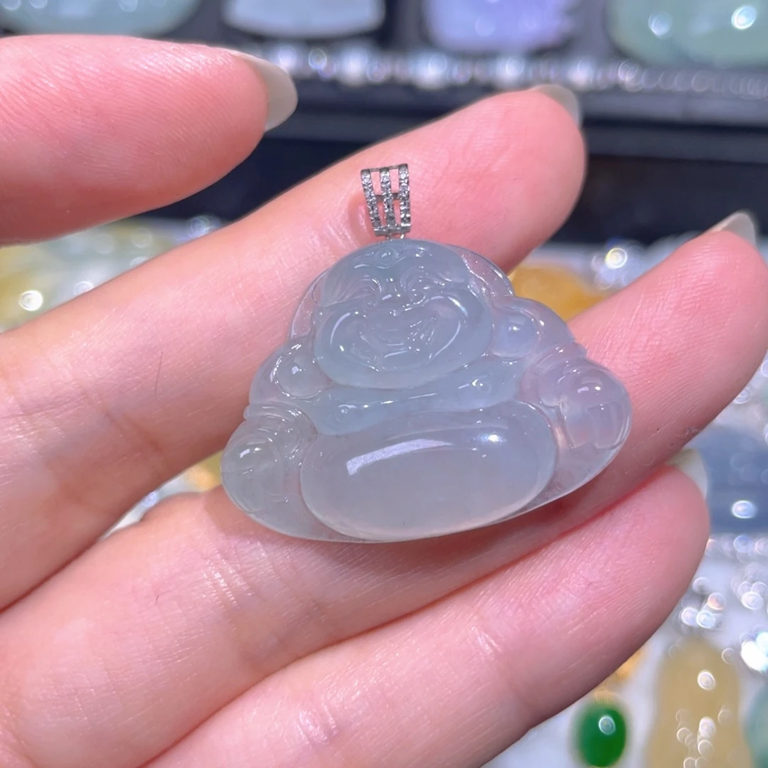 颈饰18K金镶嵌翡翠翡翠