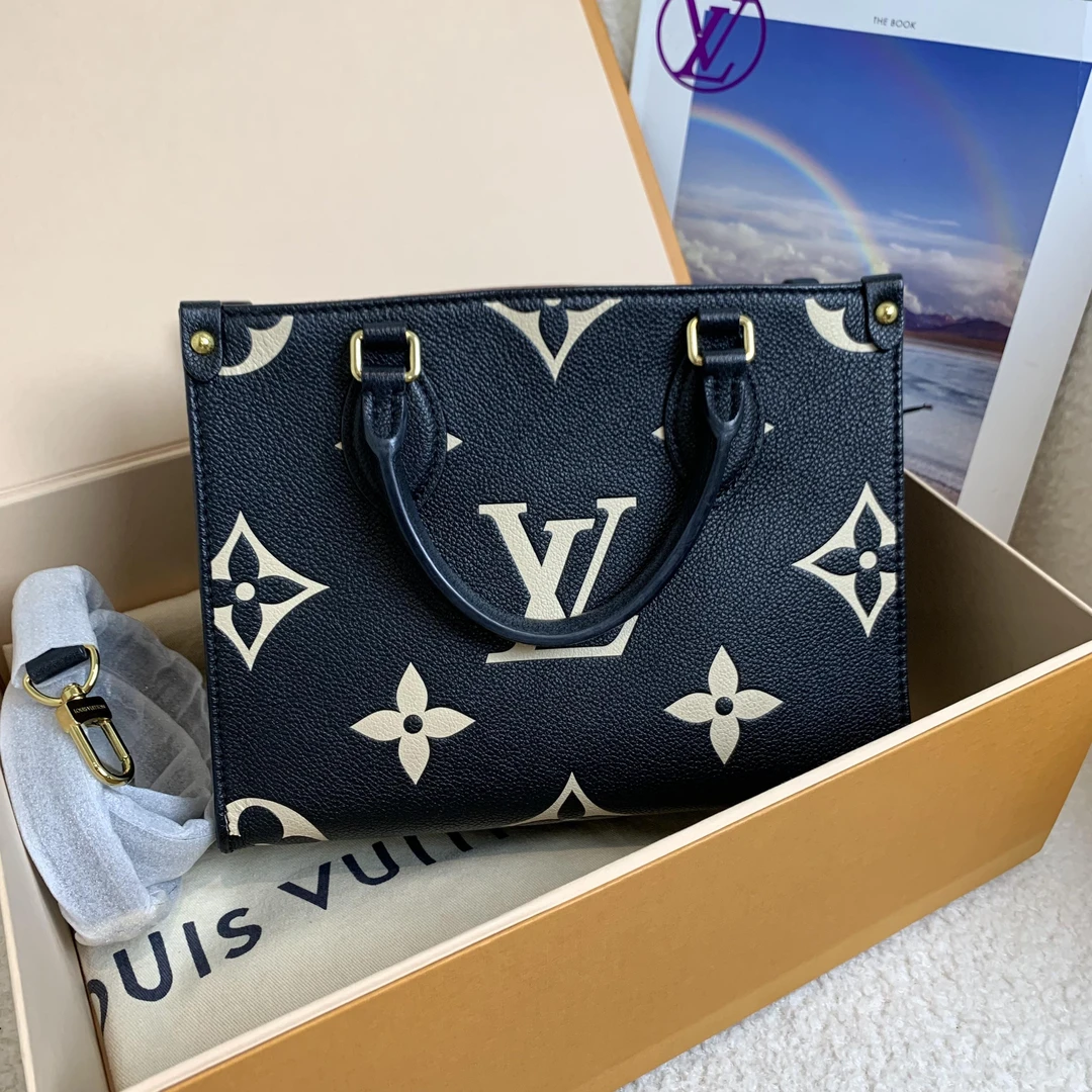 99新 LouisVuitton/路易威登 壹臻/黑白全皮onthego小号84063145