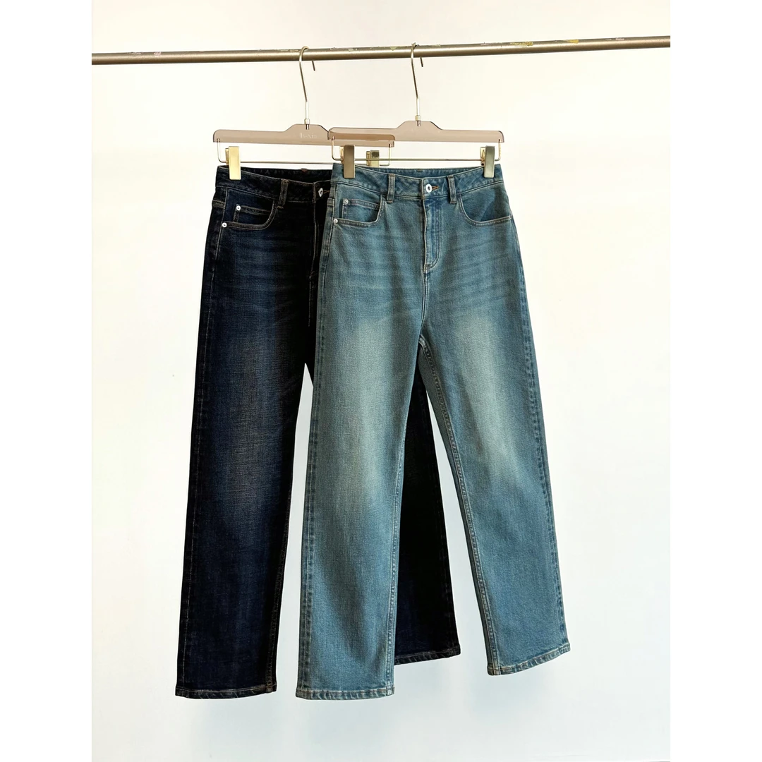 【珍藏旧时光】做旧套色工艺赤耳牛仔重磅百搭时髦牛仔裤 显瘦