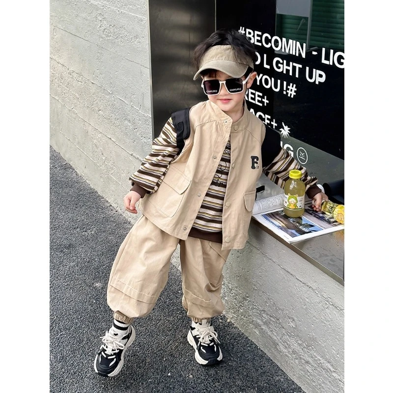 男童童装衣服帅气儿童韩版洋气秋装三件套春秋款男孩穿搭韩版