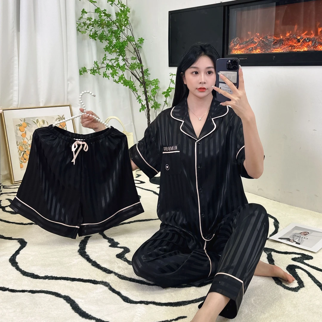 三件套装家居睡衣女款爆款2025春季新款宽松休闲居家服舒适可外穿
