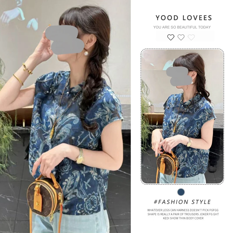 高级国风复古立领盘扣短袖小衫百搭禅意优雅别致气质爆款衬衫上衣