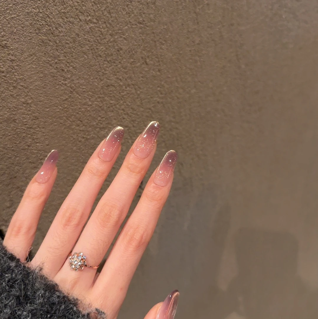 【迷迭香】珊瑚纪显白渐变猫眼纯欲纯手工穿戴甲