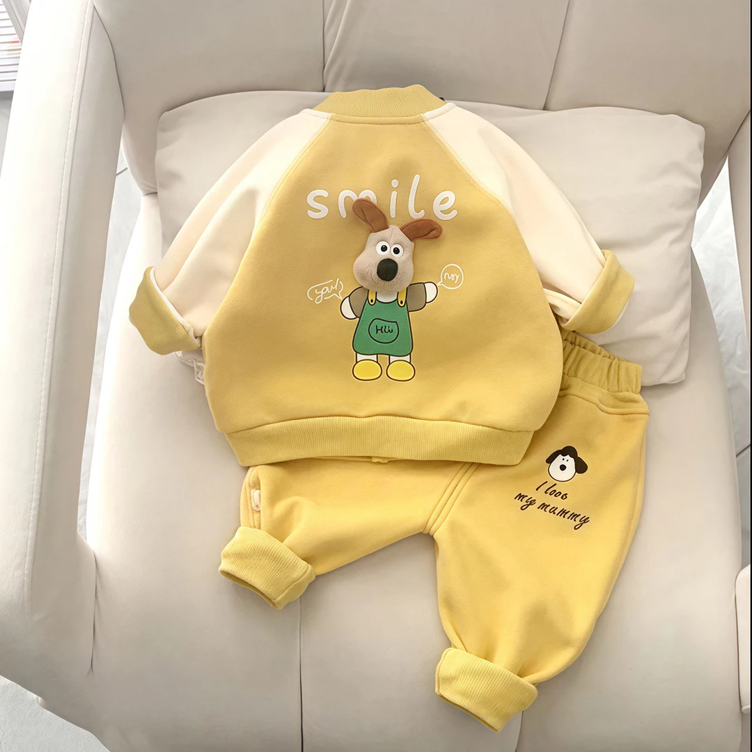 男童春秋棒球套装2025宝宝新款两件套春装衣服婴儿洋气童装休闲潮