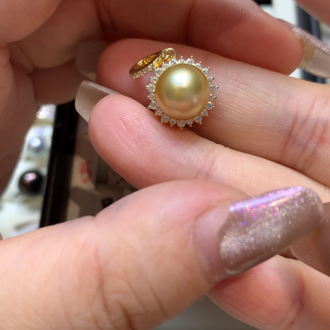 海水珍珠银S925镶嵌颈饰