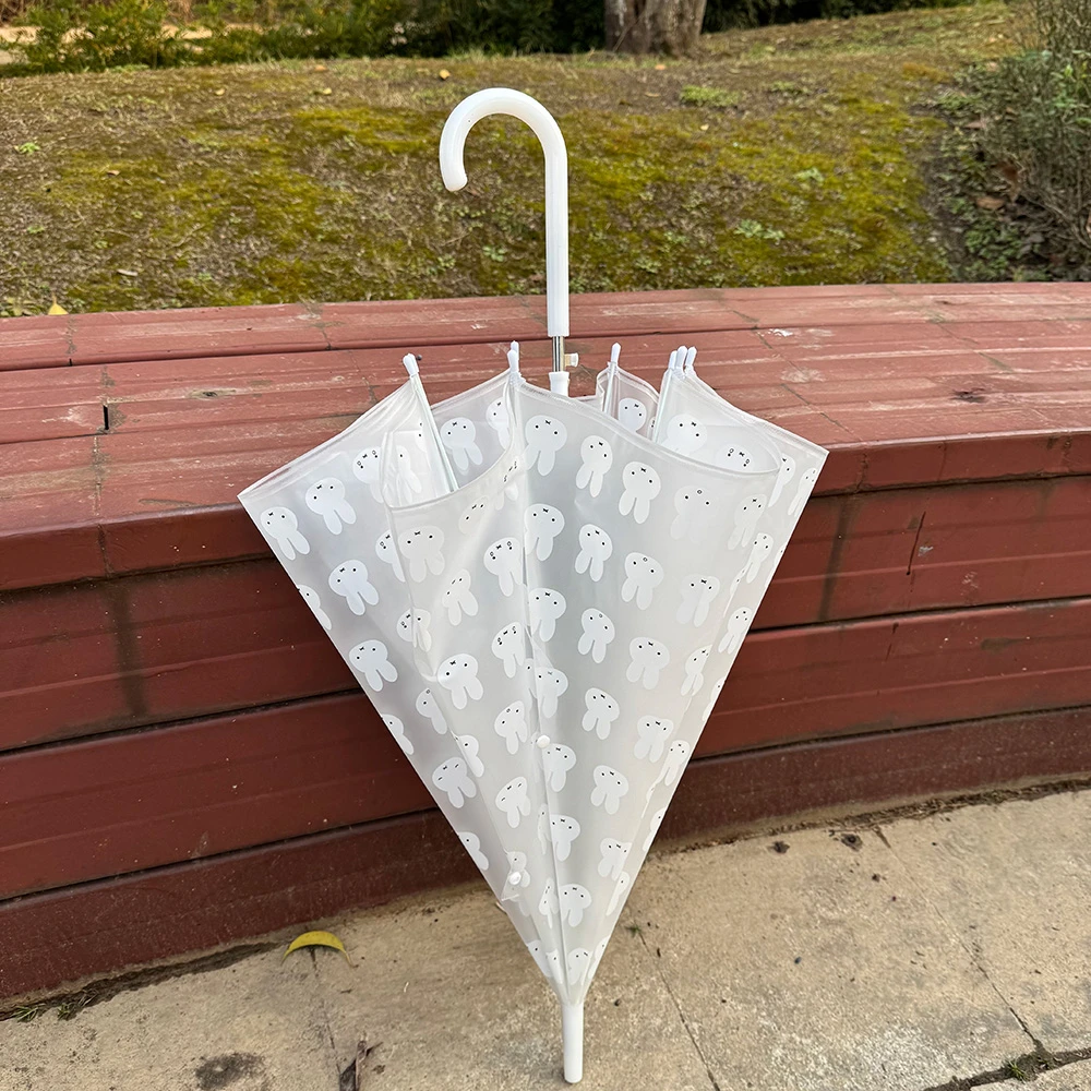 lovefuy/飞恋米菲兔透明雨伞折叠长柄全自动学生可爱卡通透明伞女