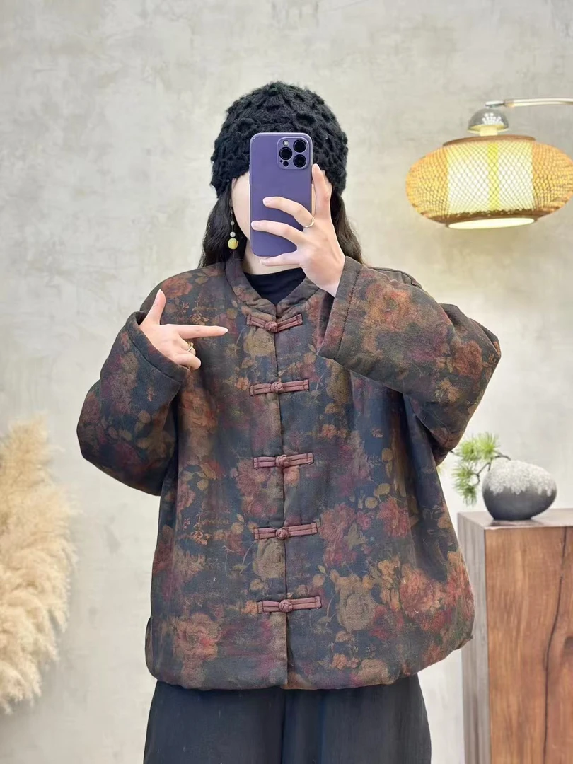 8586秋冬新款时尚气质显瘦遮肉洋气休闲女加厚宽松韩版小棉袄外套