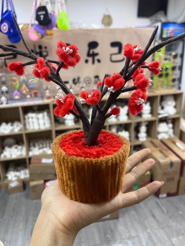 黑叶10斤省外Hhf-bf扭扭棒梅花小盆栽找绿泡泡