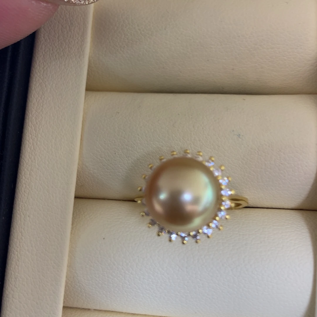 银S925镶嵌海水珍珠戒指