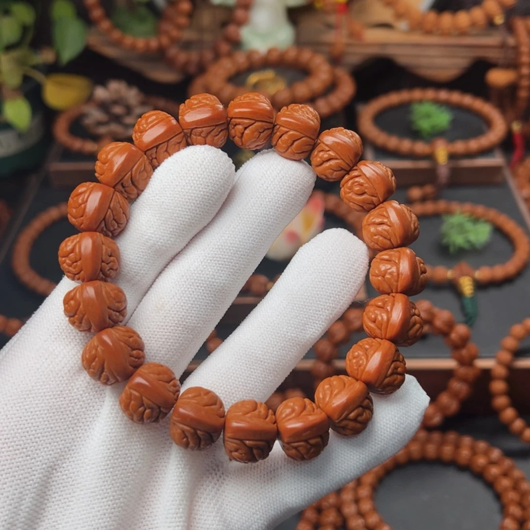 吊坠桃核1.6红皮荔枝手串