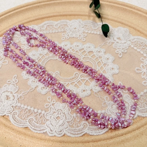 90新  【六六中古】孤品可叠戴淡水珍珠项链ew368链长144