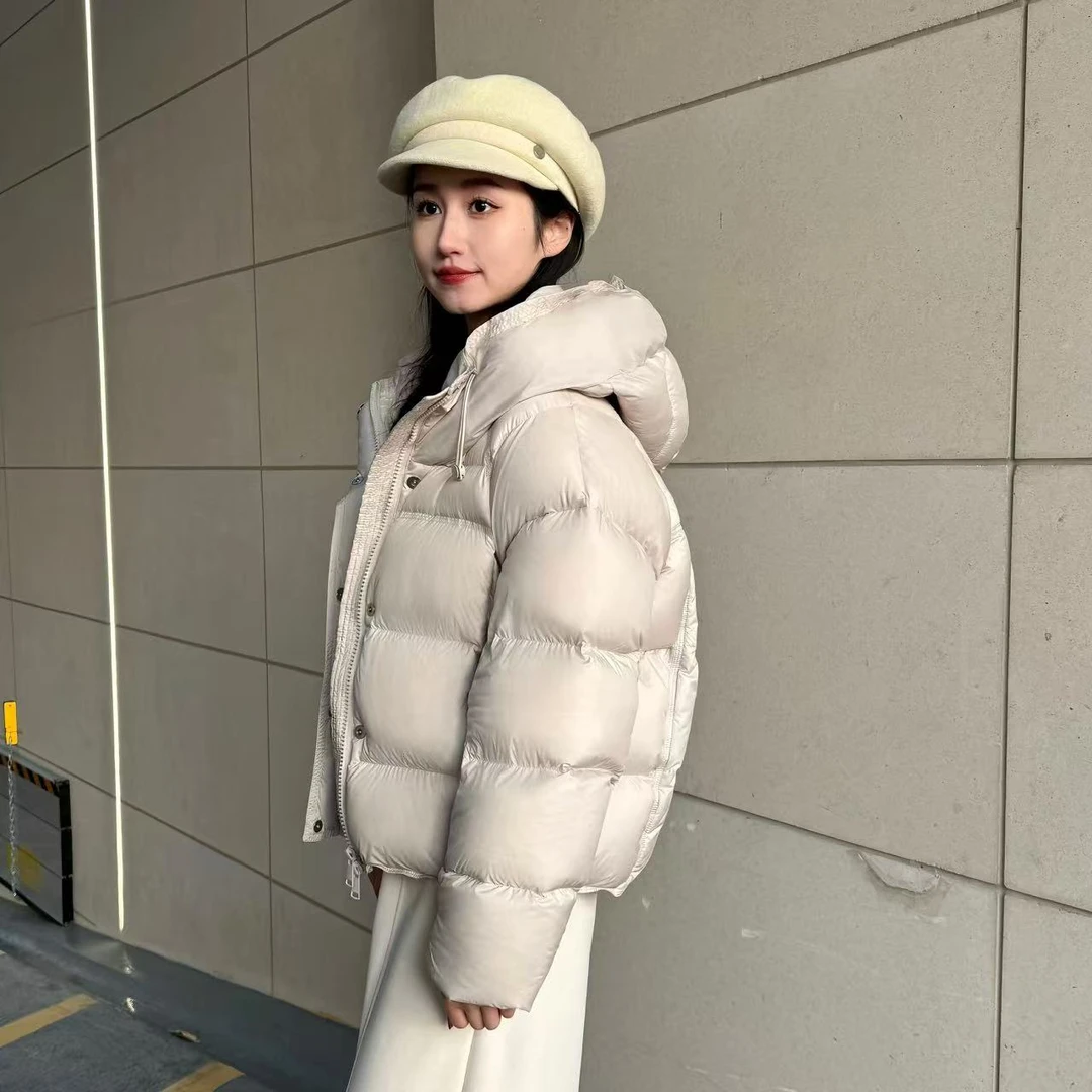 【90白鹅绒】新款泡芙款加厚保暖白鹅绒羽绒服女秋冬短款连帽韩版