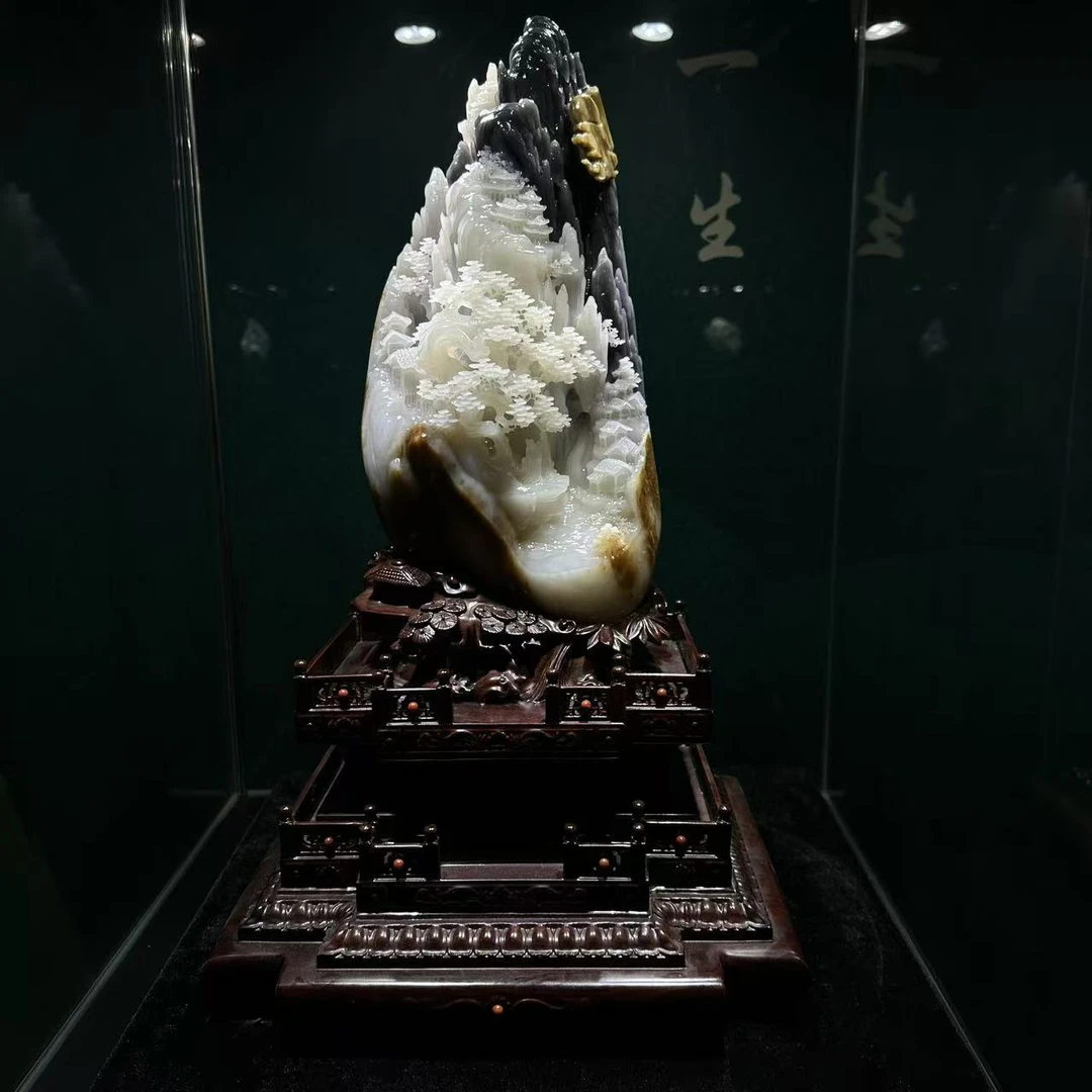 和田玉山水摆件精品