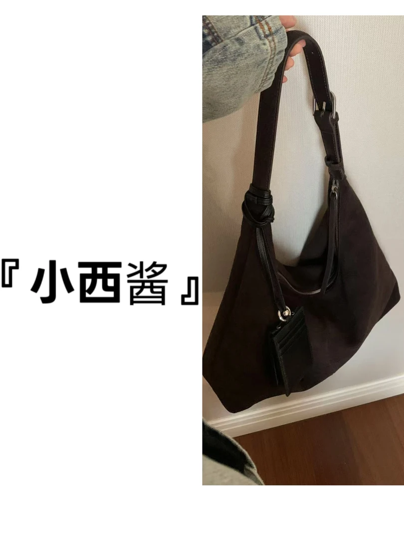 【小西酱】单根磨砂时尚托特包复古日系秋冬单肩包