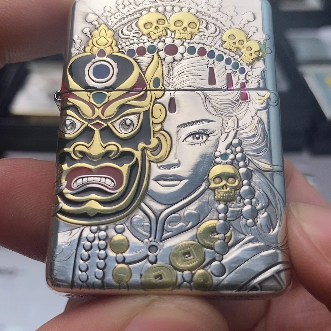 铜包银鎏金拉姆打火机