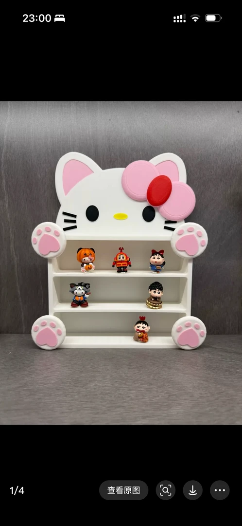 3d打印kitty爪爪柜，pu玩偶展示柜，尺寸17×24×4厘米